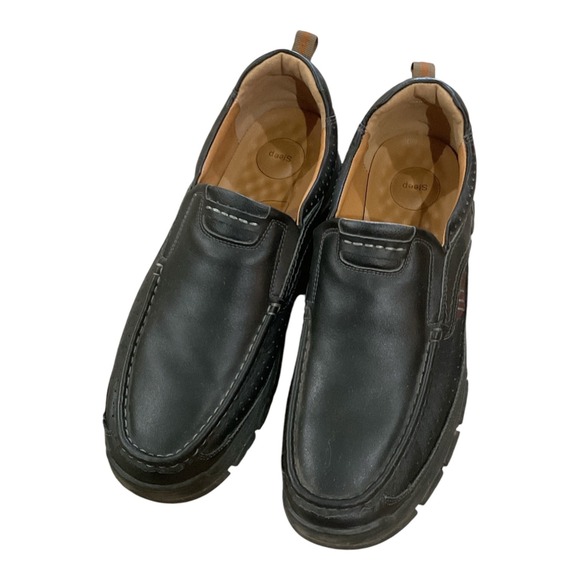 Alitikavic Other - Alitikavic Mens Black Leather slip Loafers Reflexology Insole Size 13 stiching
